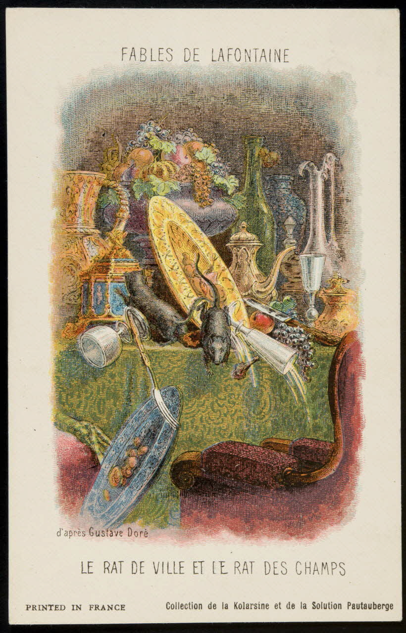 carte réclame FABLES DE LAFONTAINE  LE RAT DE VILLE ET LE RAT DES CHAMPS 1982.11.79 Photo