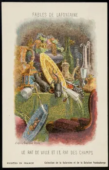 carte réclame FABLES DE LAFONTAINE  LE RAT DE VILLE ET LE RAT DES CHAMPS 1982.11.79 Photo
