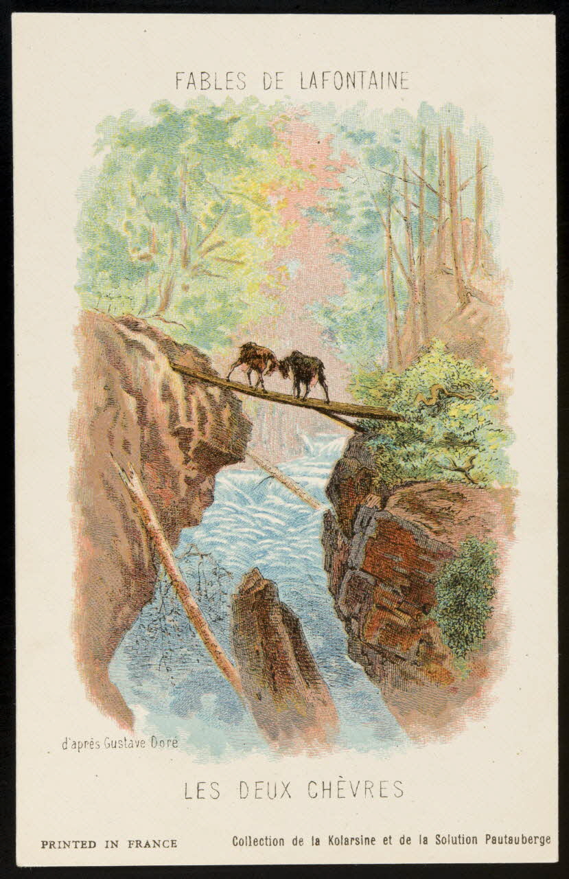 carte réclame FABLES DE LAFONTAINE  LES DEUX CHEVRES 1982.11.81 Photo