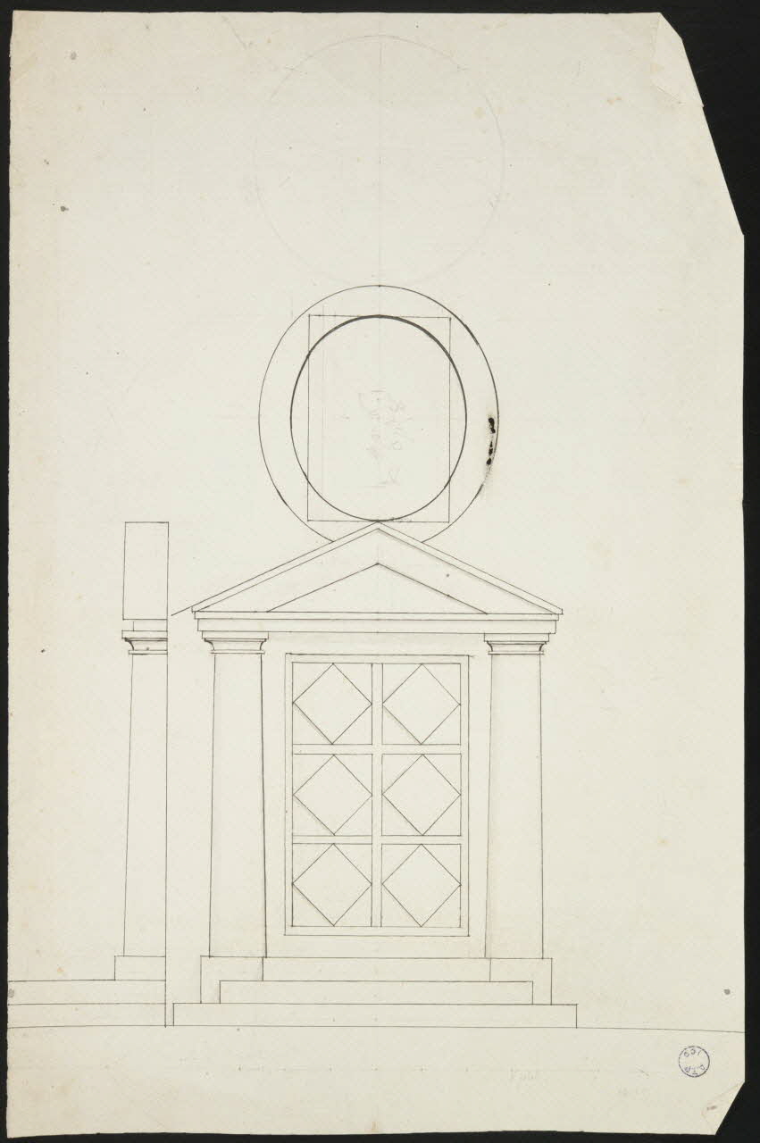 dessin Elévation d'un portail avec fronton 1982.18.12 Photo
