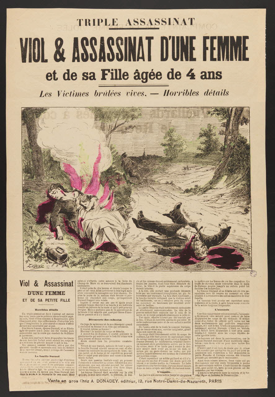 estampe VIOL & ET ASSASSINAT D' UNE FEMME 1982.19.9 Photo