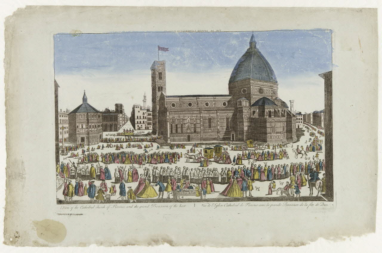 imagerie ancienne VUE DE L'EGLISE CATHEDRALE DE FLORENCE Paris 1730 1982.3.158 Photo