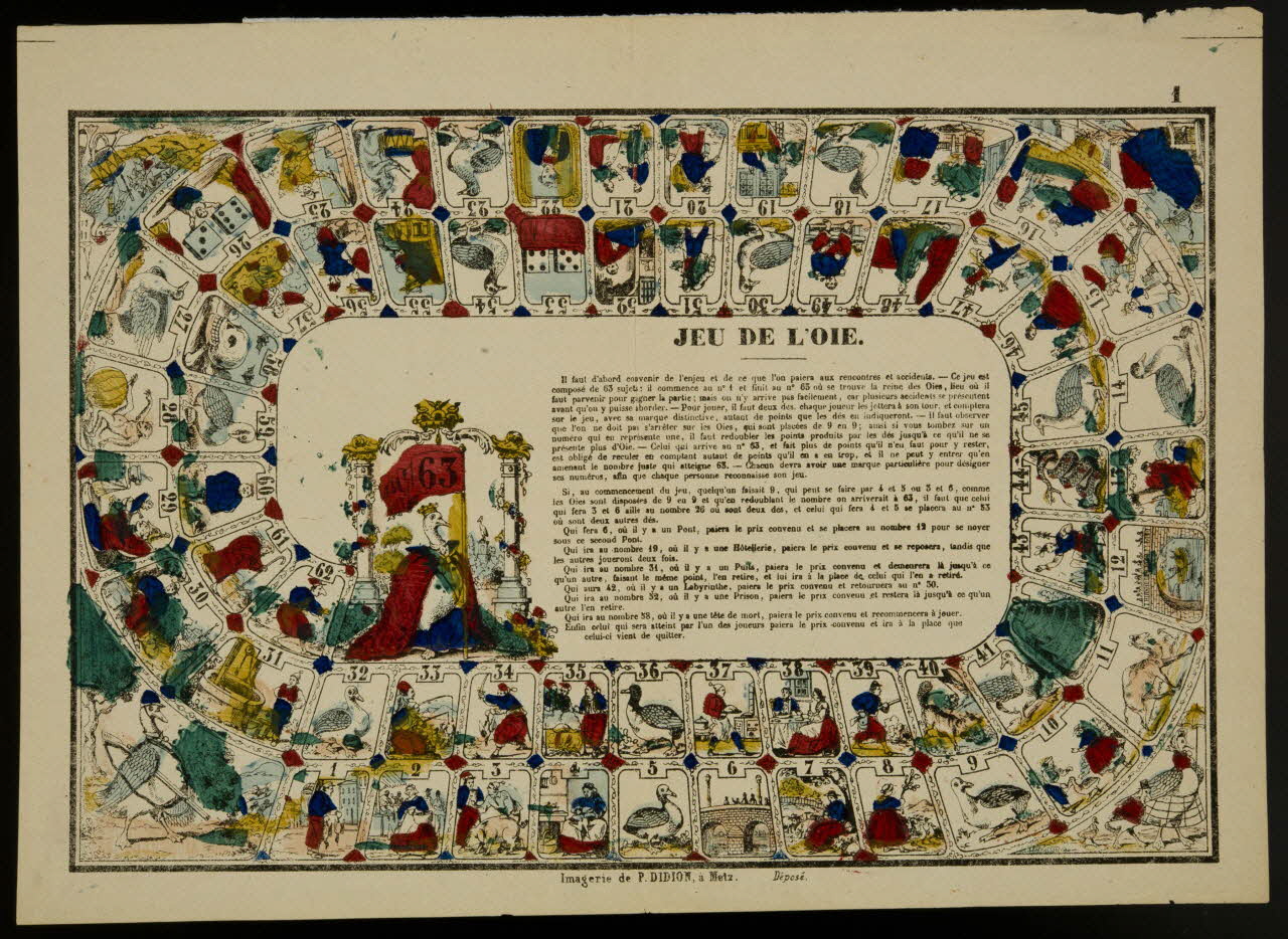 Paulin Didion estampe JEU DE L'OIE. Metz 1869-1879 1982.3.169 Photo