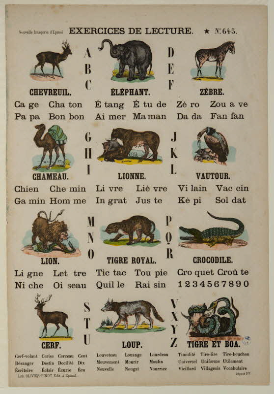 estampe EXERCICES DE LECTURE. 1982.3.175 Photo