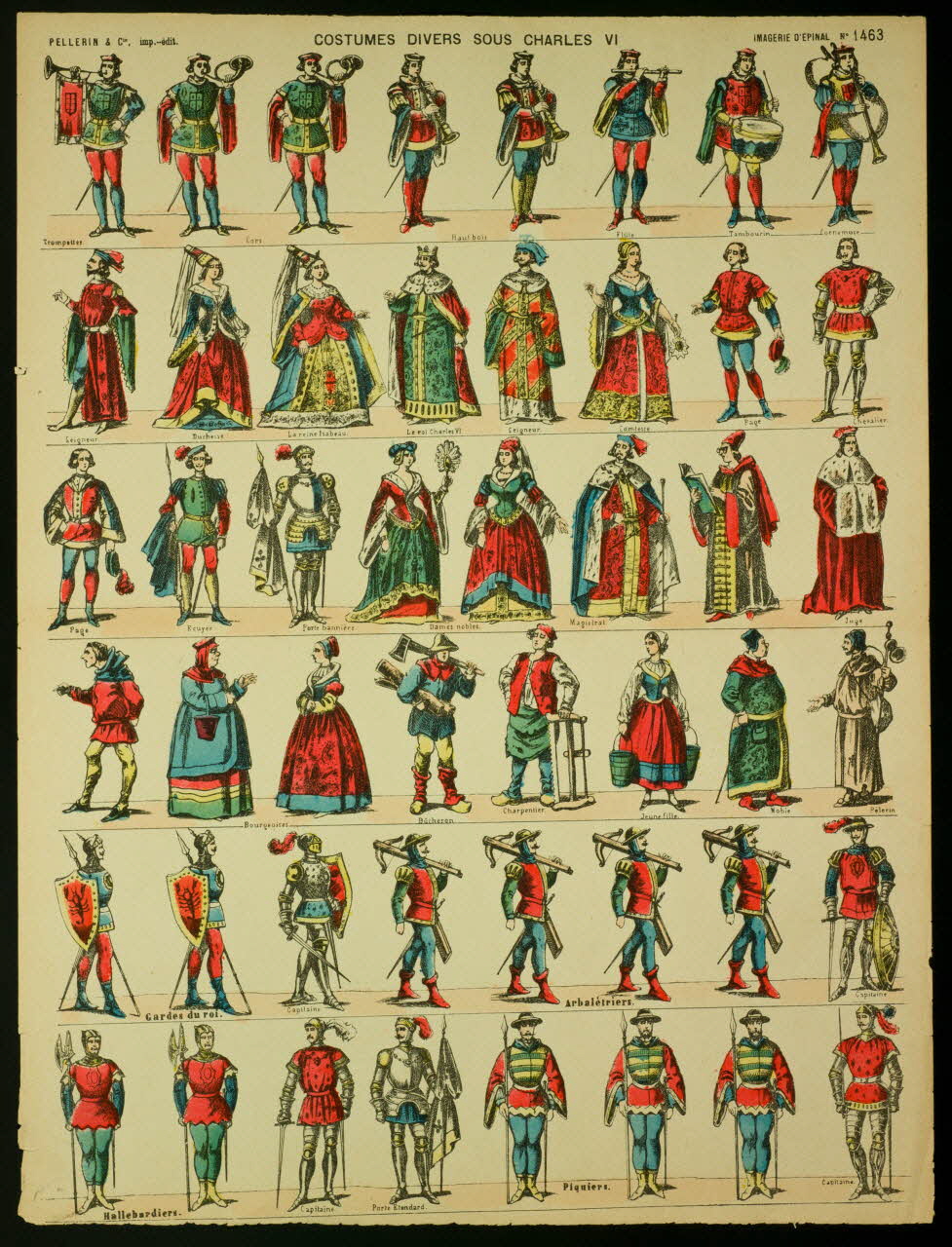 estampe COSTUMES DIVERS SOUS CHARLES VI 1982.3.188 Photo