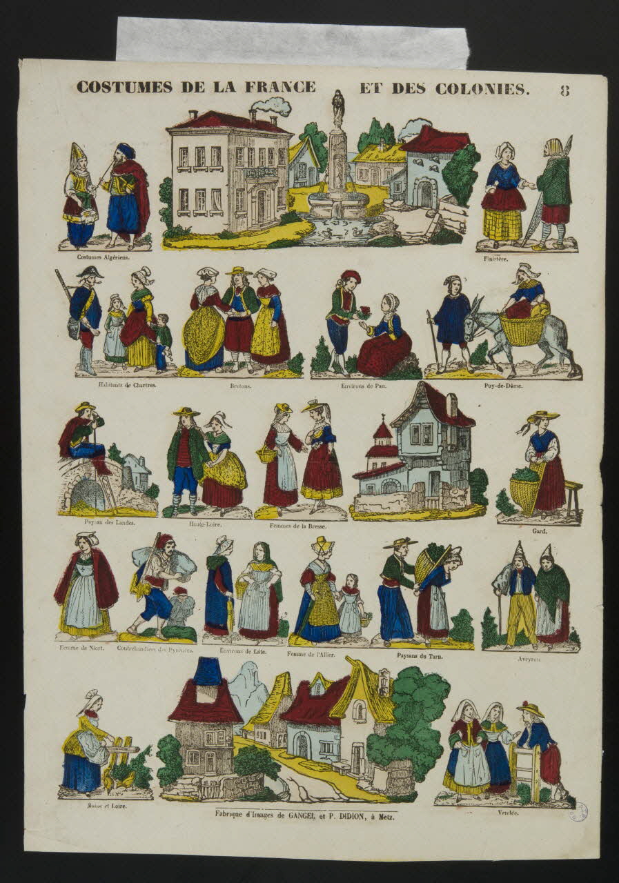 Gangel et Didion estampe COSTUMES DE LA FRANCE ET DES COLONIES. Metz 1858-1868 1982.3.195 Photo