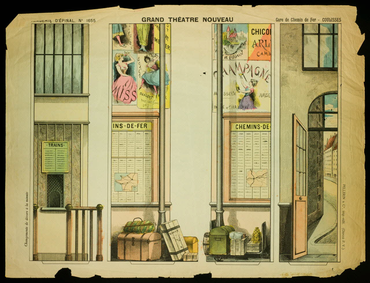 estampe GRAND THEATRE NOUVEAU Gare de Chemin de Fer - COULISSES 1982.3.237 Photo