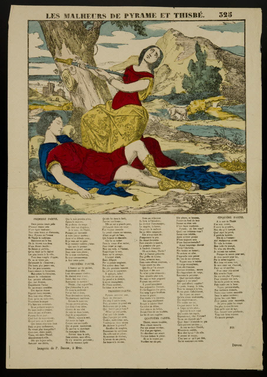 Paulin Didion estampe LES MALHEURS DE PYRAME ET THISBE. Metz 1869-1879 1982.3.246 Photo