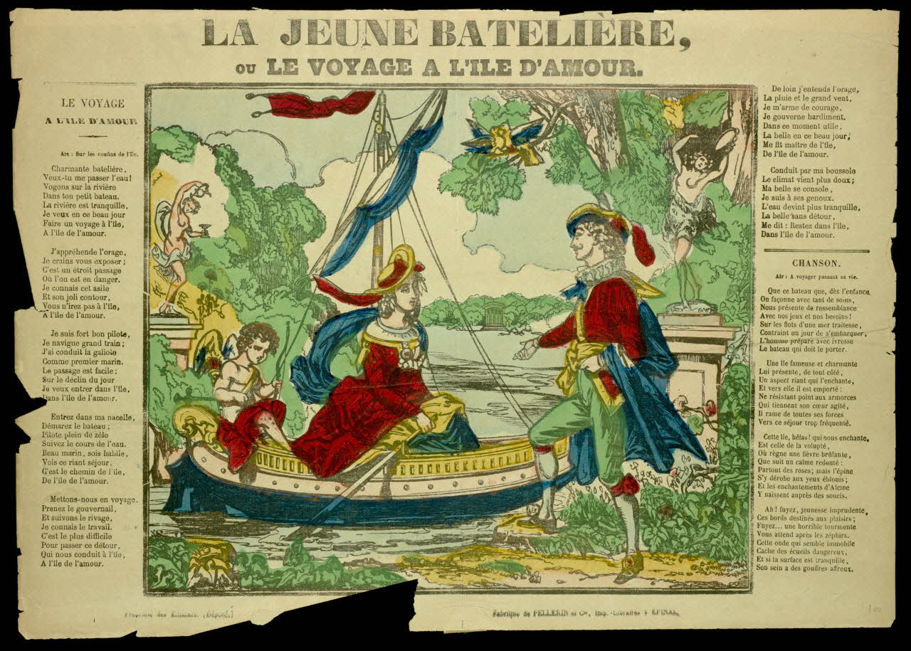 estampe LA JEUNE BATELIERE,  OU LE VOYAGE A L'ILE D'AMOUR. 1982.3.250 Photo