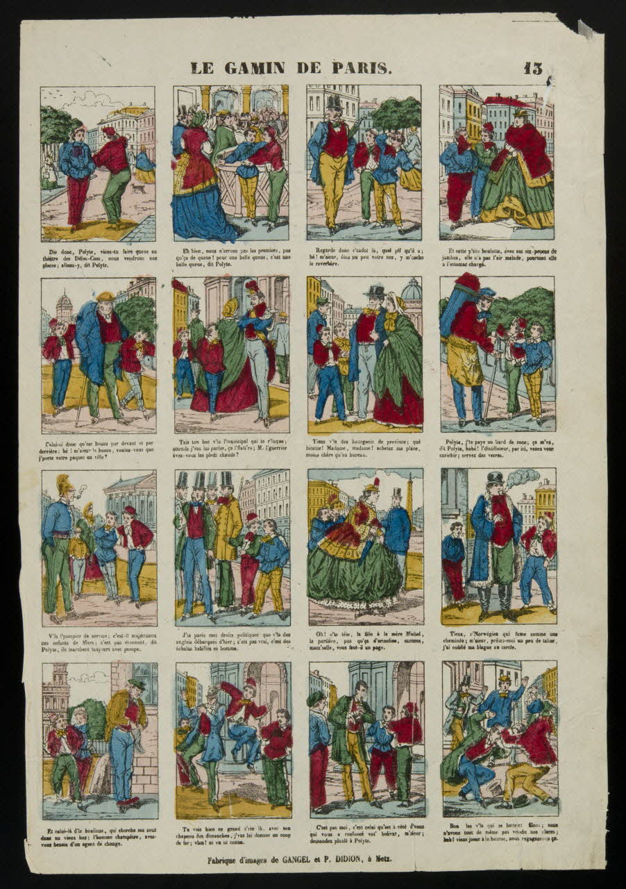 Gangel et Didion estampe LE GAMIN DE PARIS. Metz 1858-1868 1982.3.260 Photo