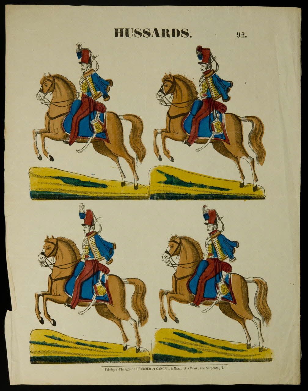 Dembour et Gangel estampe HUSSARDS. Metz 1840-1852 1982.3.305 Photo