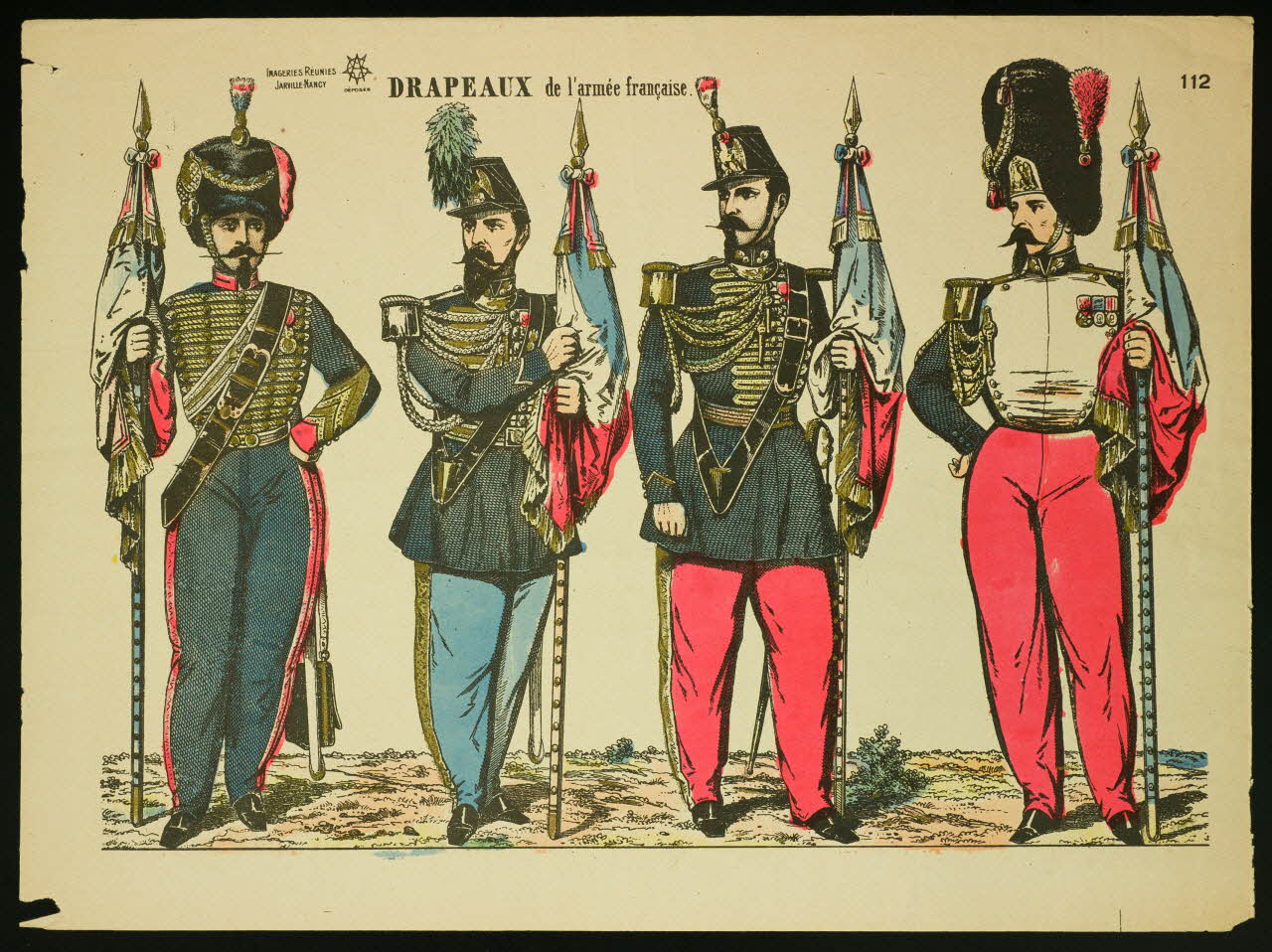 estampe DRAPEAUX de l'armée française 1982.3.308 Photo