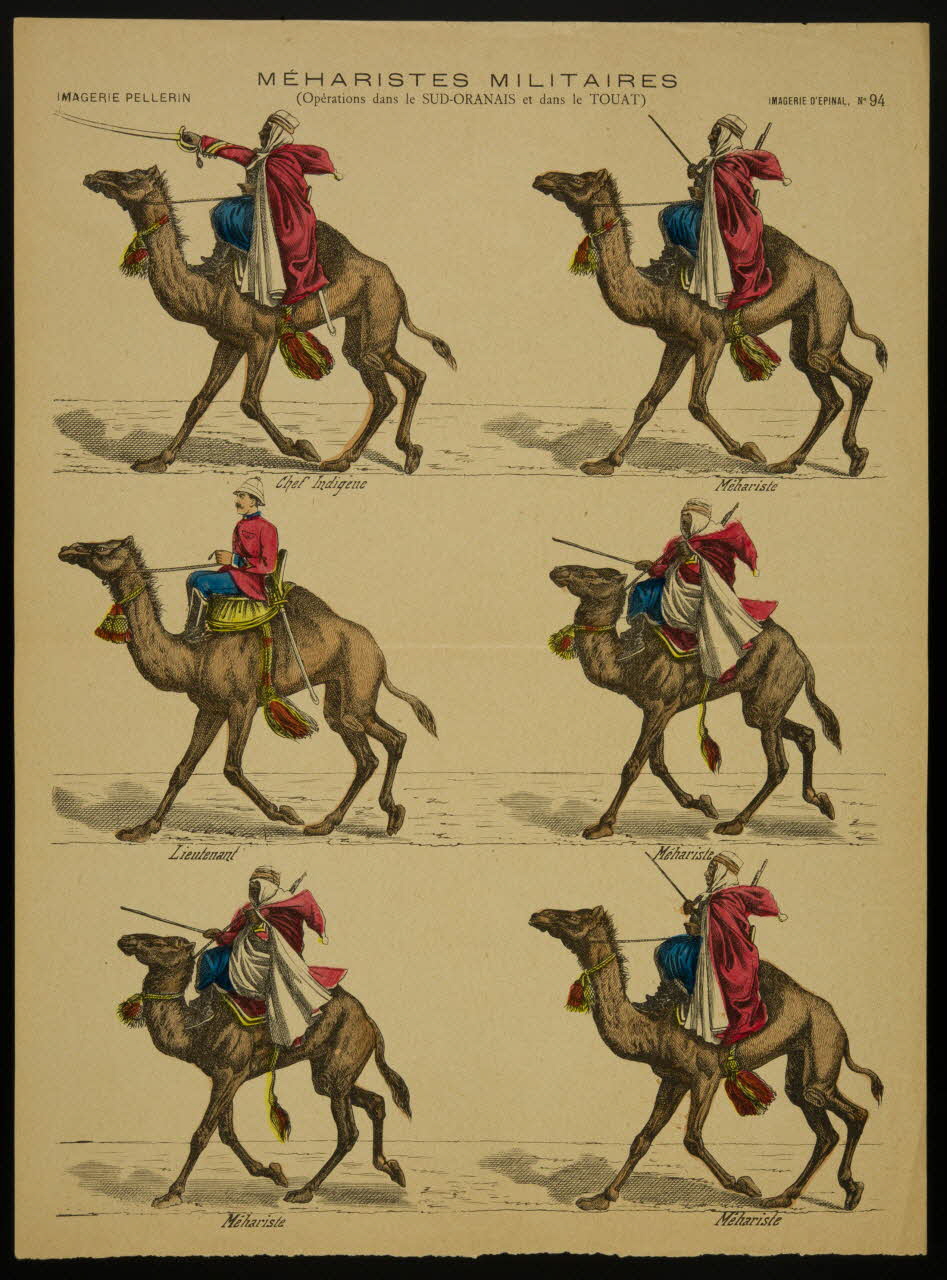 estampe MEHARISTES MILITAIRES  (Opérations dans le SUD-ORANAIS et dans le TOUAT) 1982.3.315 Photo