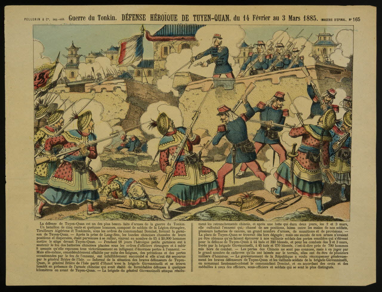 estampe Guerre du Tonkin. DEFENSE HEROIQUE DE TUYEN-QUAN, du 14 Février au 3 Mars 1885. 1982.3.322 Photo