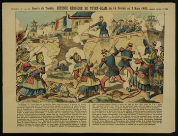 estampe Guerre du Tonkin. DEFENSE HEROIQUE DE TUYEN-QUAN, du 14 Février au 3 Mars 1885. 1982.3.322 Photo