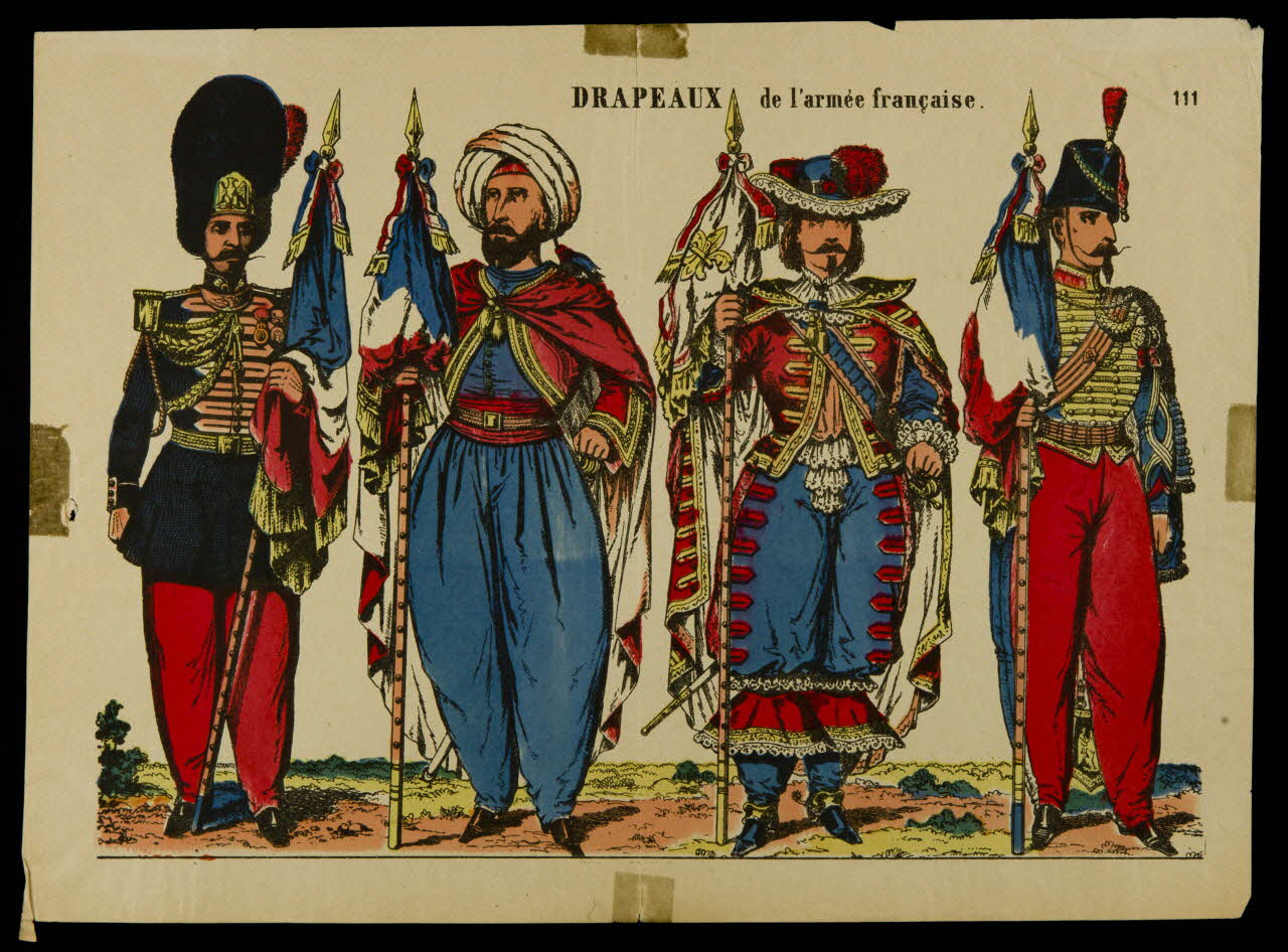 estampe DRAPEAUX de l'armée française. 1982.3.348 Photo