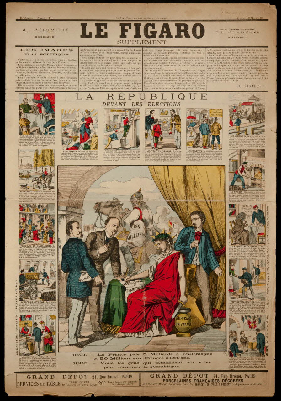 estampe LE FIGARO  SUPPLEMENT  LA REPUBLIQUE  DEVANT LES ELECTIONS 1982.3.357 Photo