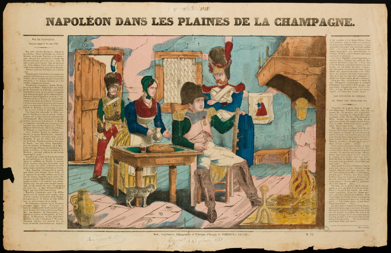 Dembour et Gangel estampe NAPOLEON DANS LES PLAINES DE LA CHAMPAGNE. Metz 1840-1852 1982.3.389 Photo