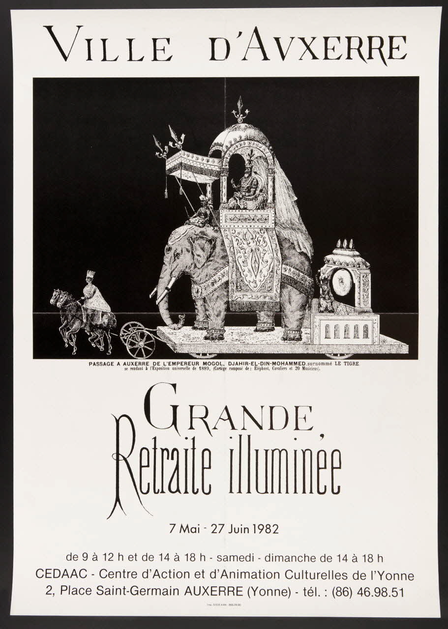 estampe VILLE D'AUXERRE  GRANDE  Retraite illuminée 1982.40.11 Photo