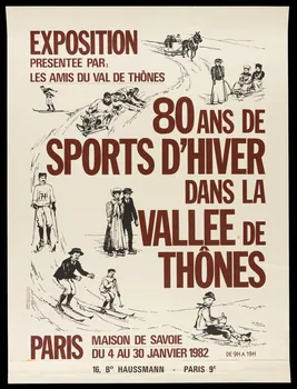 estampe 80 ANS DE  SPORTS D'HIVER  DANS LA  VALLEE DE  THÔNES 1982.40.15  Photo