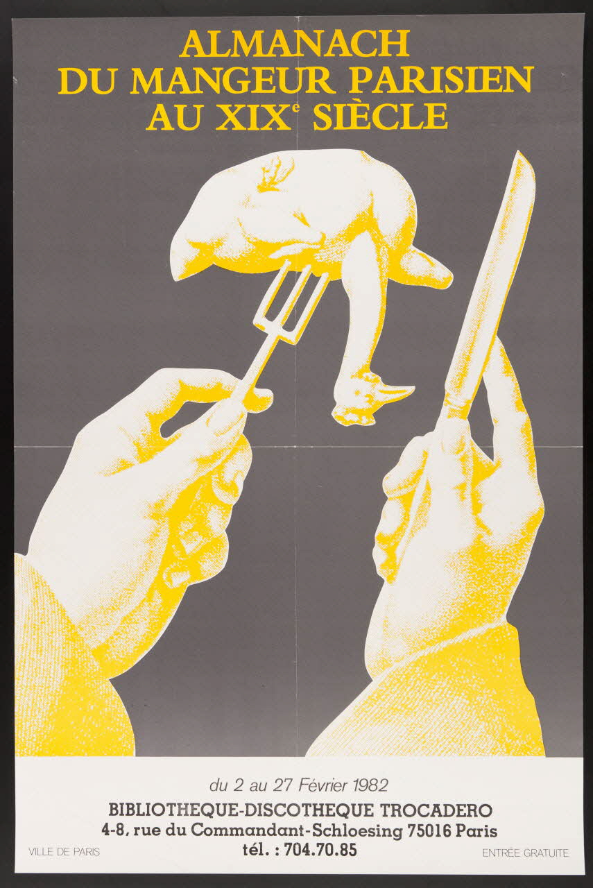 estampe ALMANACH  DU MANGEUR PARISIEN  AU XIXe SIECLE 1982.40.16 Photo