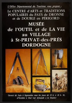 estampe MUSEE  de l'OUTIL et de LA VIE  au VILLAGE  à St-PRIVAT-des-PRES  DORDOGNE 1982.40.39 Photo