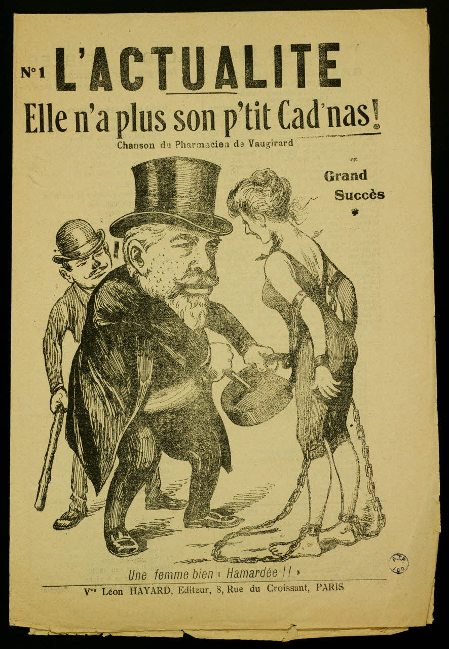estampe N°1 L'ACTUALITE  Elle n'a plus son p'tit Cad'nas ! 1983.19.19 Photo