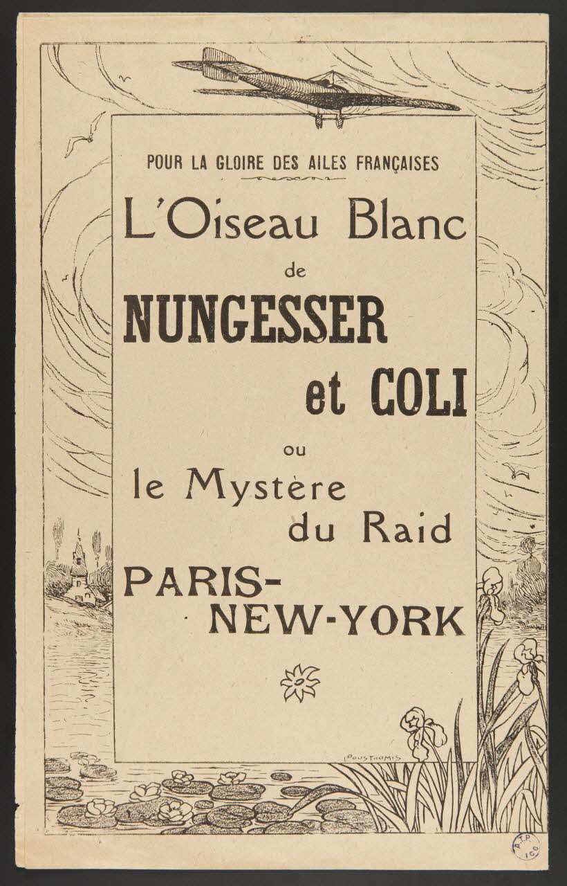 estampe POUR LA GLOIRE DES AILES FRANCAISES  L'Oiseau Blanc  de  NUNGESSER 1983.19.20 Photo