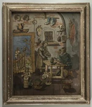 estampe Intérieur alsacien en hiver : le saignement du cochon 1744-1764 1983.2.1 Photo