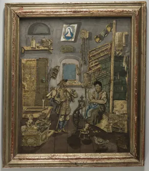 tableau Intérieur alsacien en été : le colporteur 1754 1983.2.2  Photo