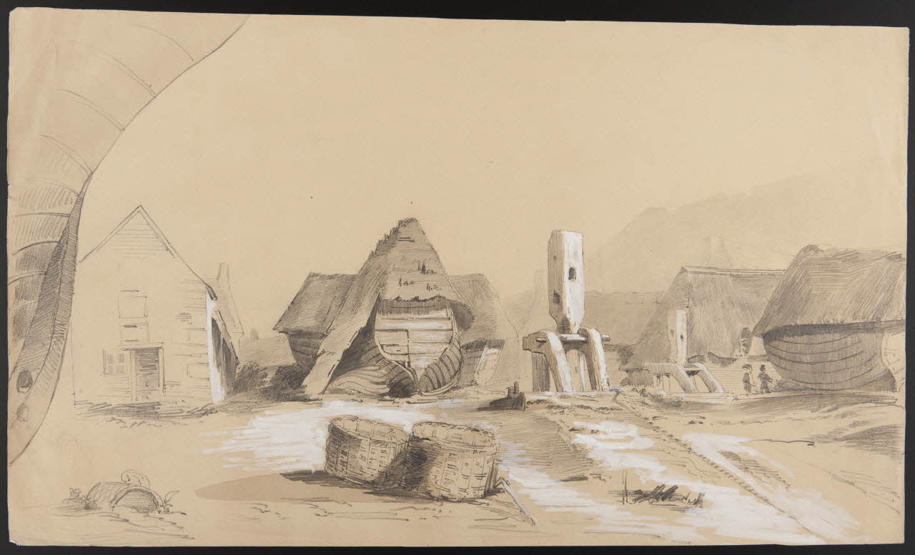 dessin Vue des caloges d'Etretat 1983.20.1 Photo