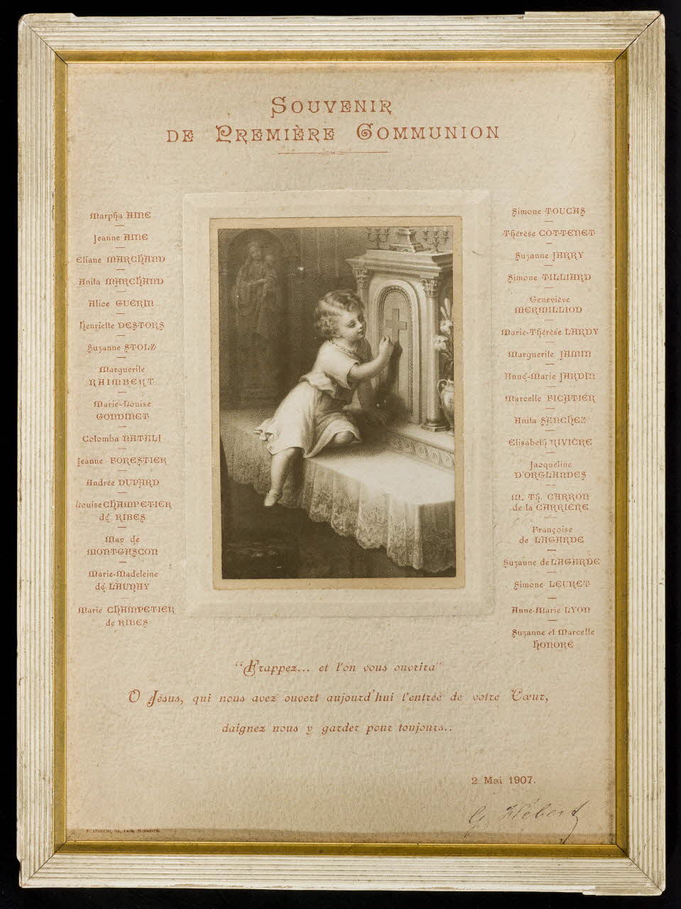 estampe SOUVENIR  DE PREMIERE COMMUNION 1983.23.151 Photo
