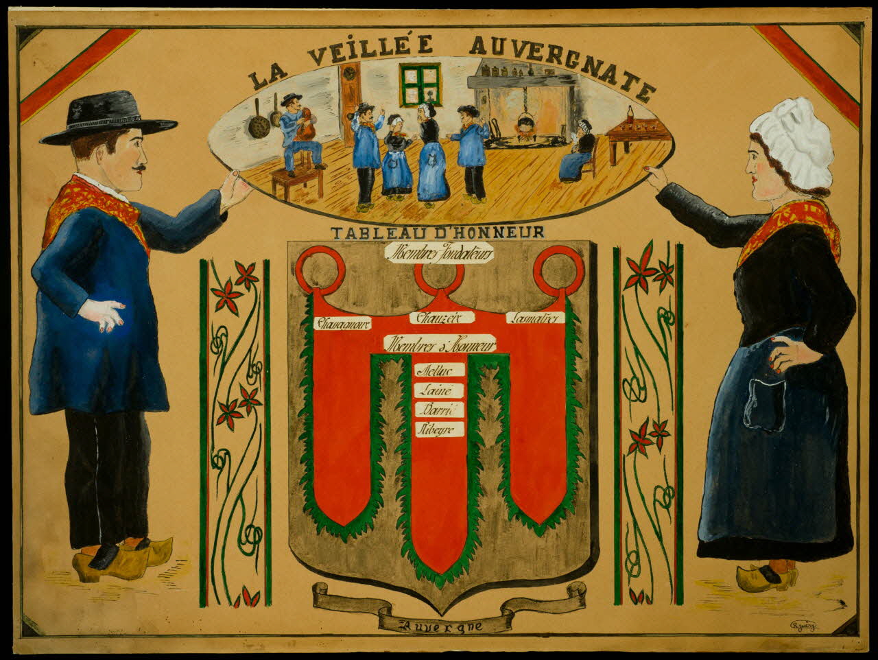 dessin LA VEILLEE AUVERGNATE  TABLEAU D'HONNEUR 1983.55.93 Photo