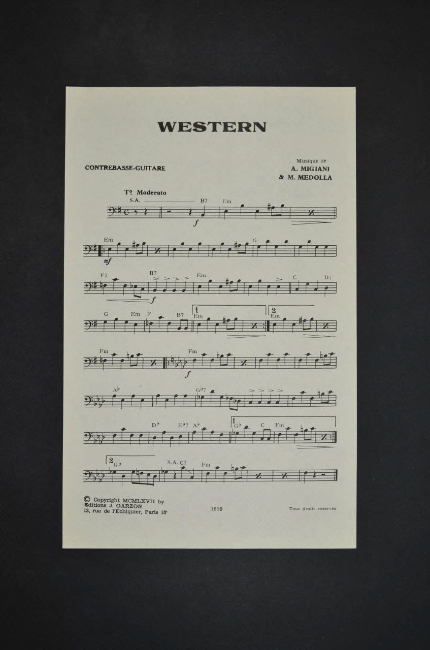 partition de musique petit format 1969.88.1039 Photo Mucem
