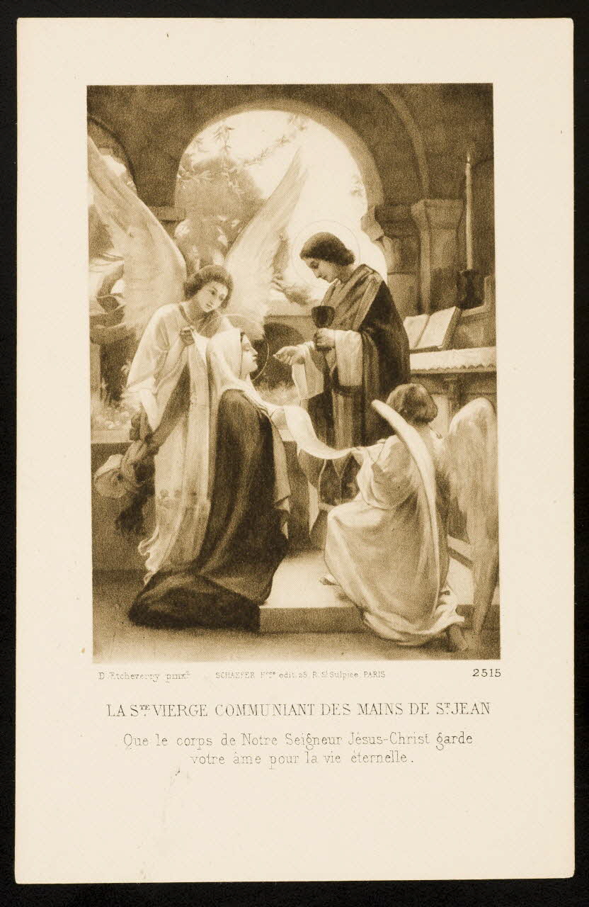 estampe LA STE. VIERGE COMMUNIANT DES MAINS DE ST. JEAN 1984.42.42 Photo