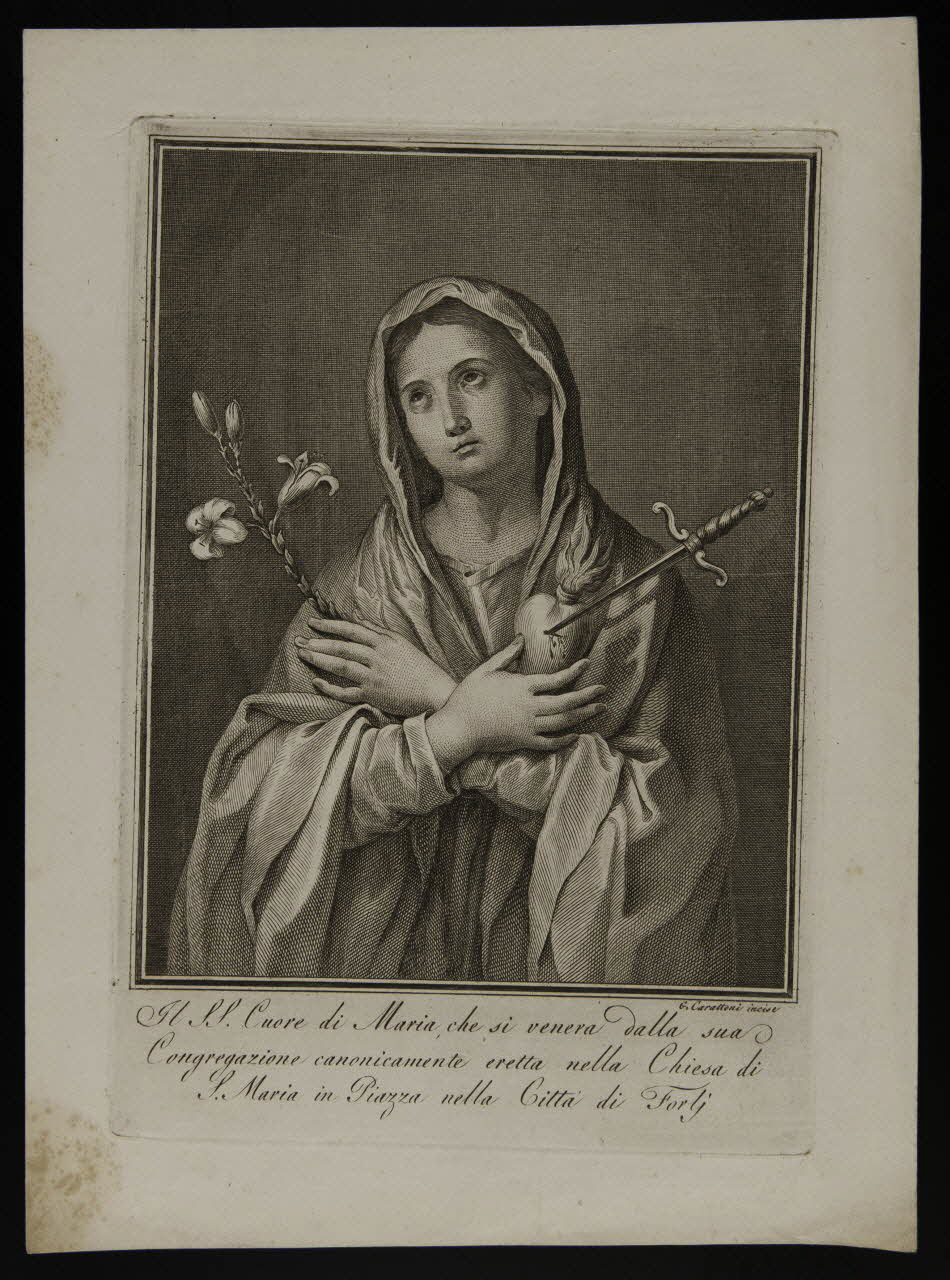 estampe Il SS. Cuore di Maria si venera dalla sua  Congregazione canonicamente eretta nella Chiesa di  S. Maria in Piazza  nella Citta di Forti 1986.74.115 Photo