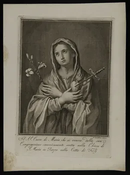 estampe Il SS. Cuore di Maria si venera dalla sua  Congregazione canonicamente eretta nella Chiesa di  S. Maria in Piazza  nella Citta di Forti 1986.74.115  Photo