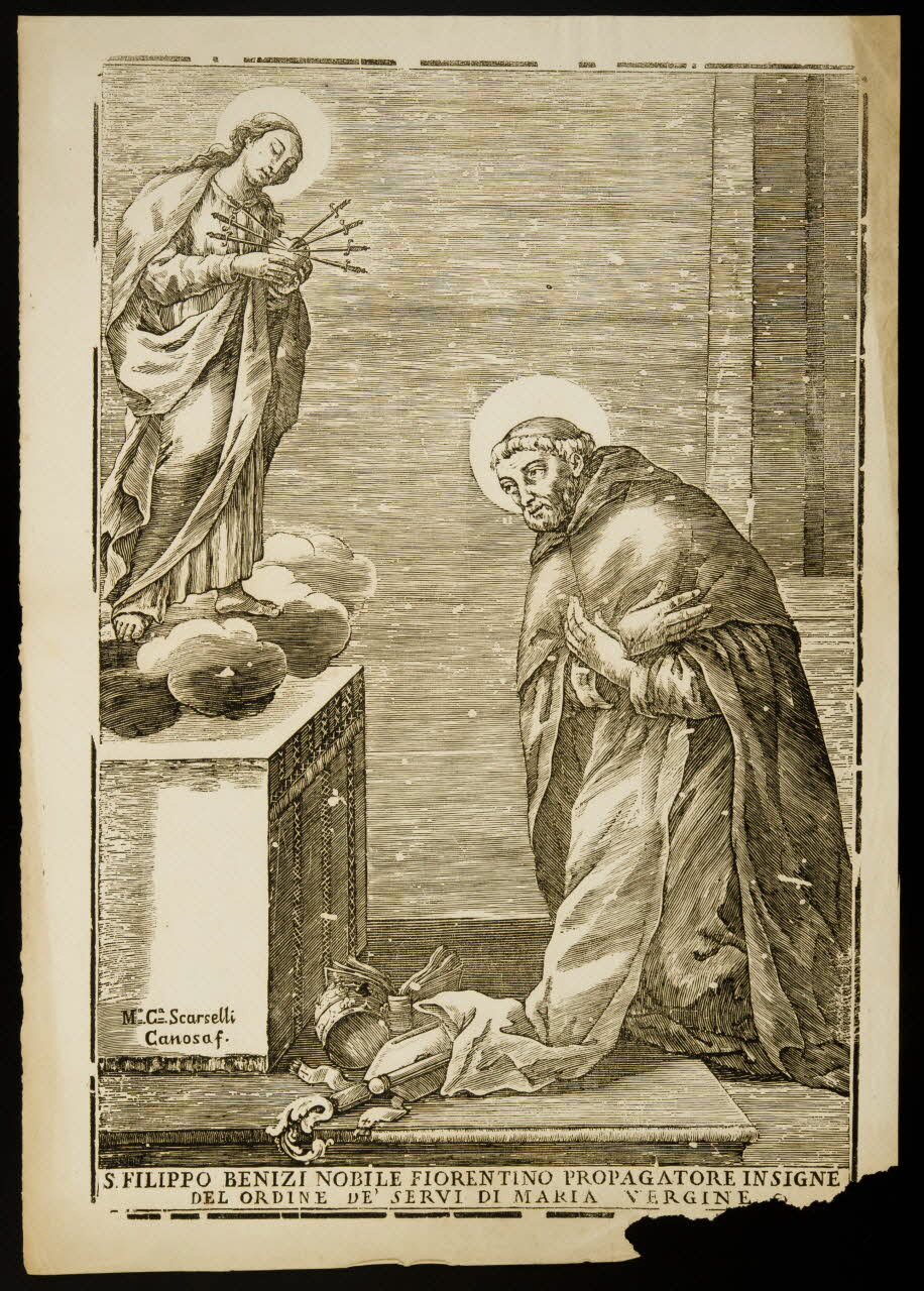 estampe S. FILIPPO BENIZI NOBILE FIORENTINO PROPAGATORE IN SIGNE  DEL ORDINE DE' SERVI DI MARIA VERGINE 1986.74.123.2 Photo