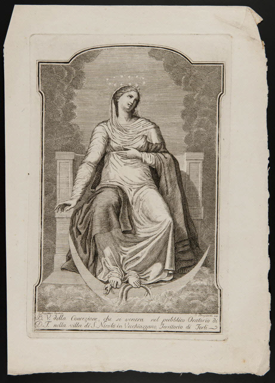 estampe B. V. della Concezione, che si venera nel pubblico Oratorio di  D. F. nelle villa di S. Nicolo in Vecchiazzano, Territorio di Forli 1986.74.149 Photo