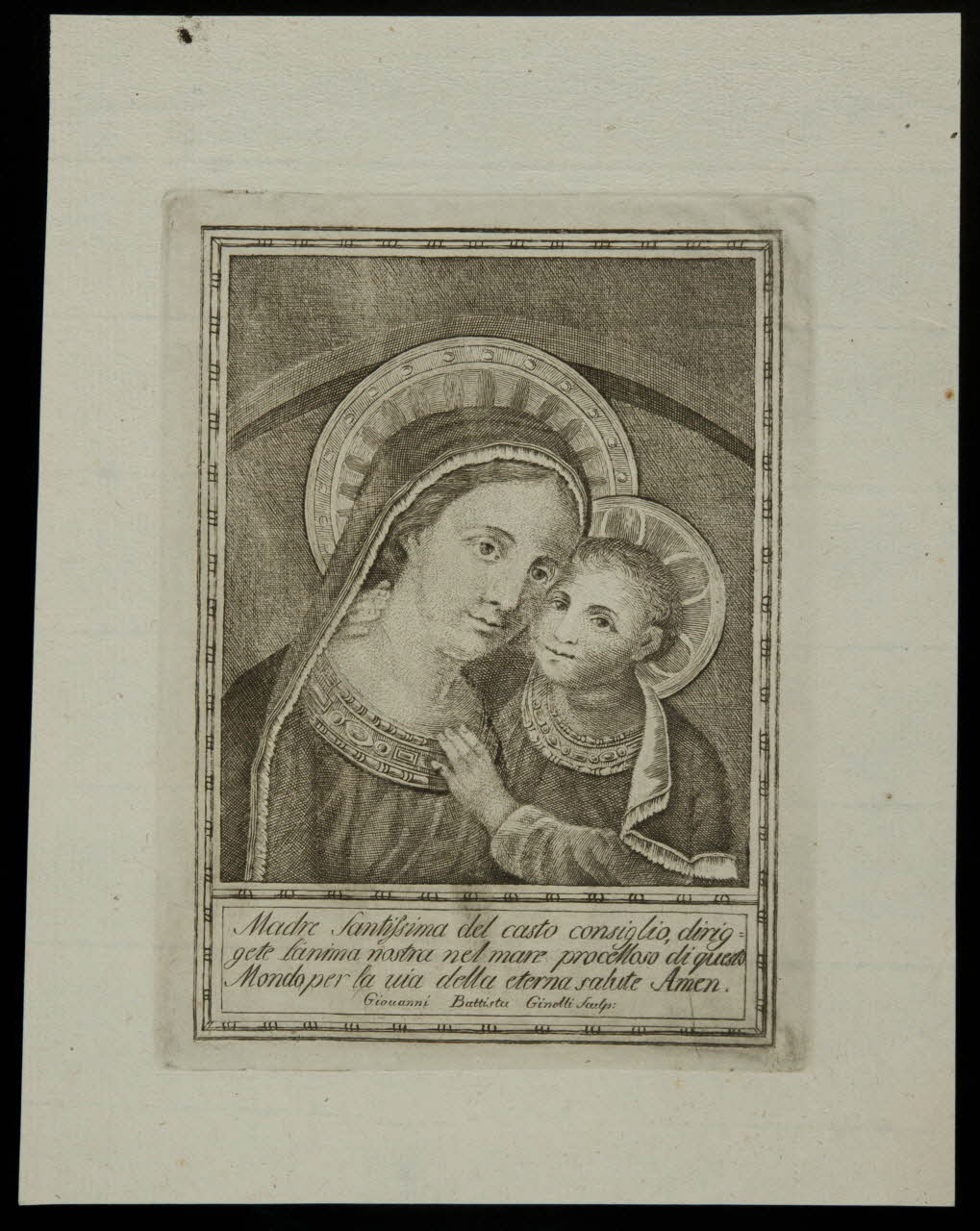 estampe Vierge à l'enfant 1986.74.160.1 Photo