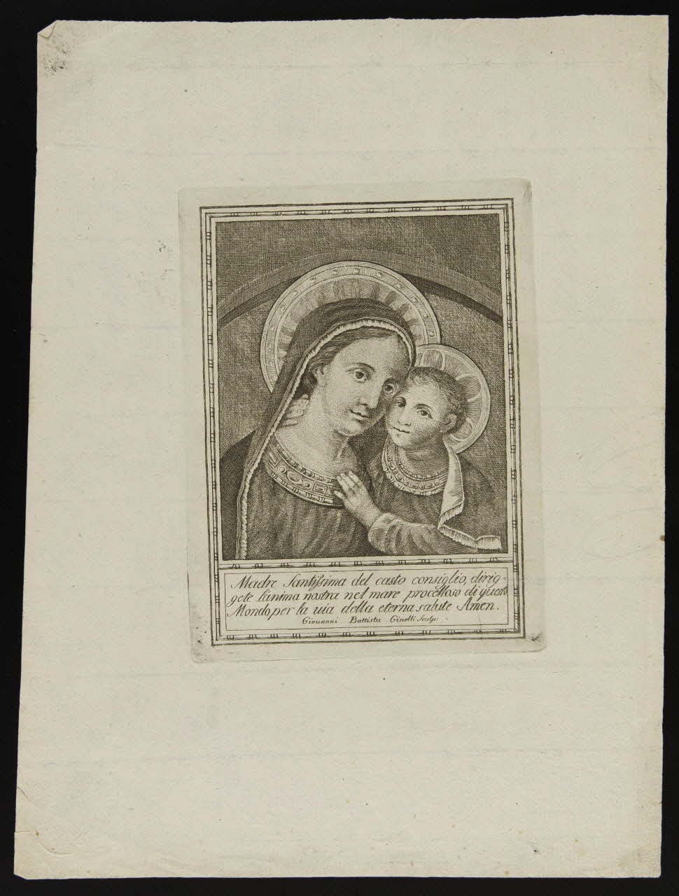 estampe Vierge à l'Enfant 1986.74.160.2 Photo