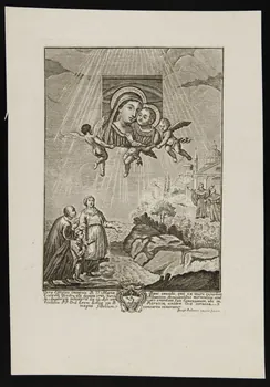 estampe Apparition d'une Vierge à l'Enfant dans le ciel 1986.74.162.2 Photo