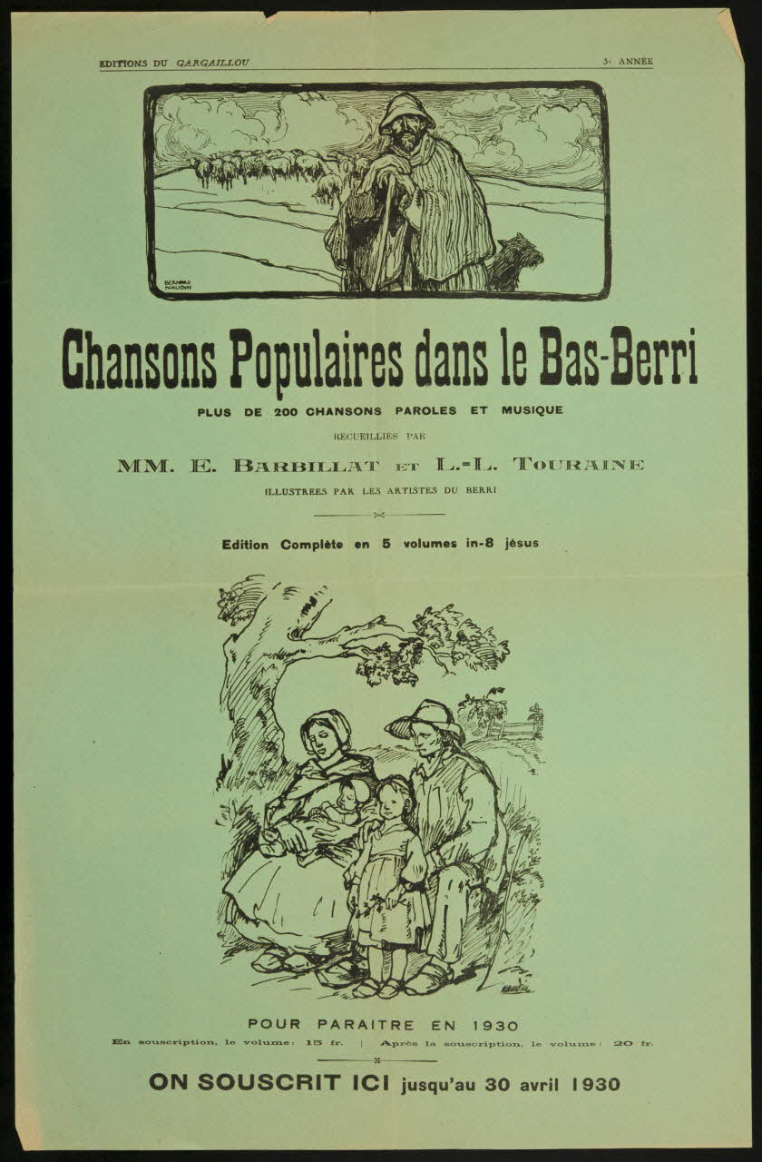 estampe Chansons Populaires dans le Bas-Berri 1986.74.22 Photo