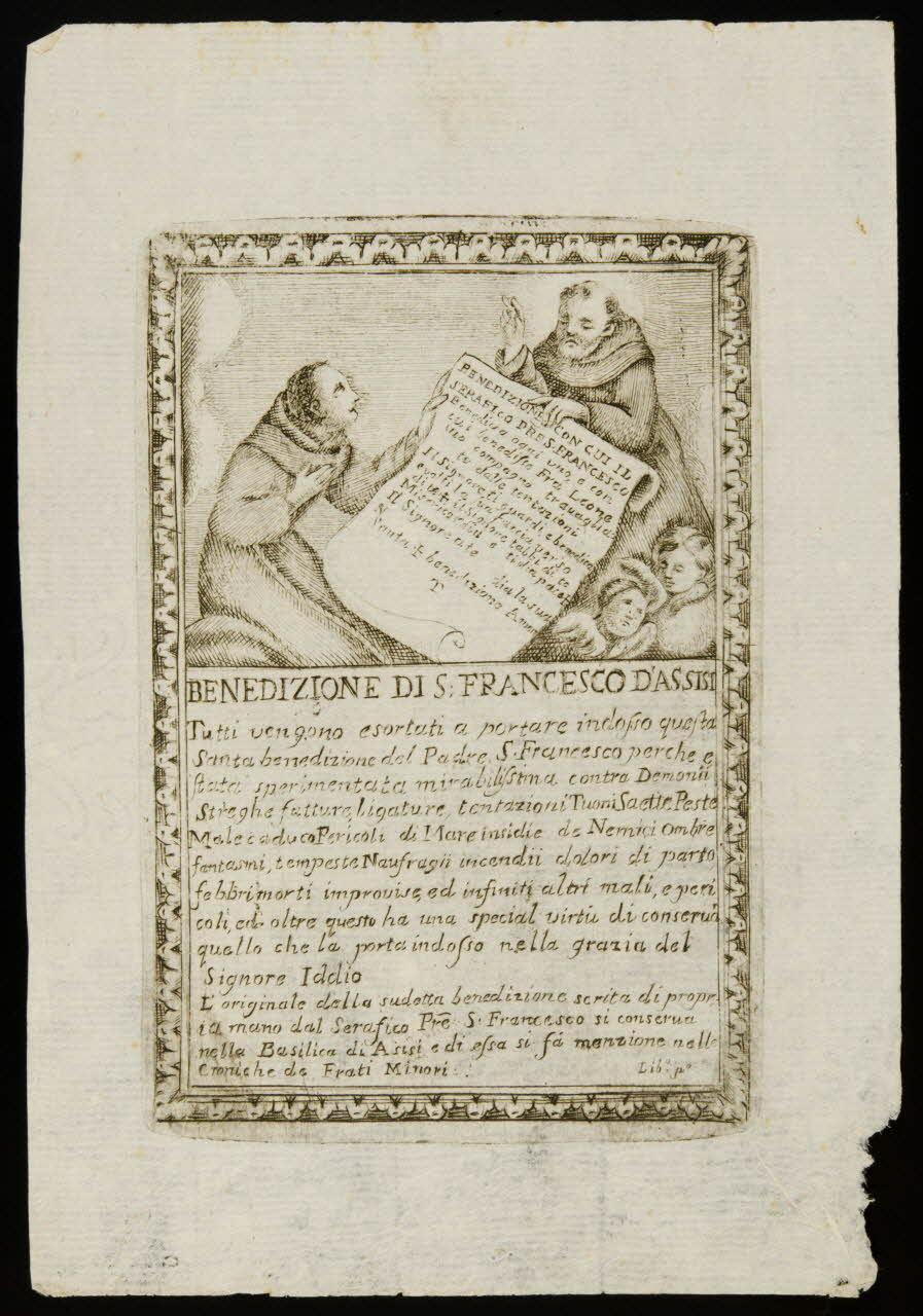 estampe BENEDIZIONE DI S. FRANCESCO D'ASSISE 1986.74.242 Photo