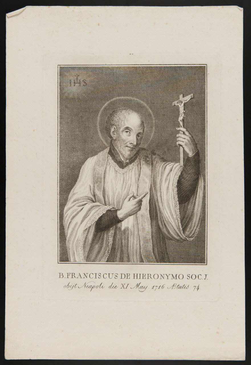 estampe B. FRANCISCUS DE HIERONYMO SOC. J. 1986.74.246 Photo
