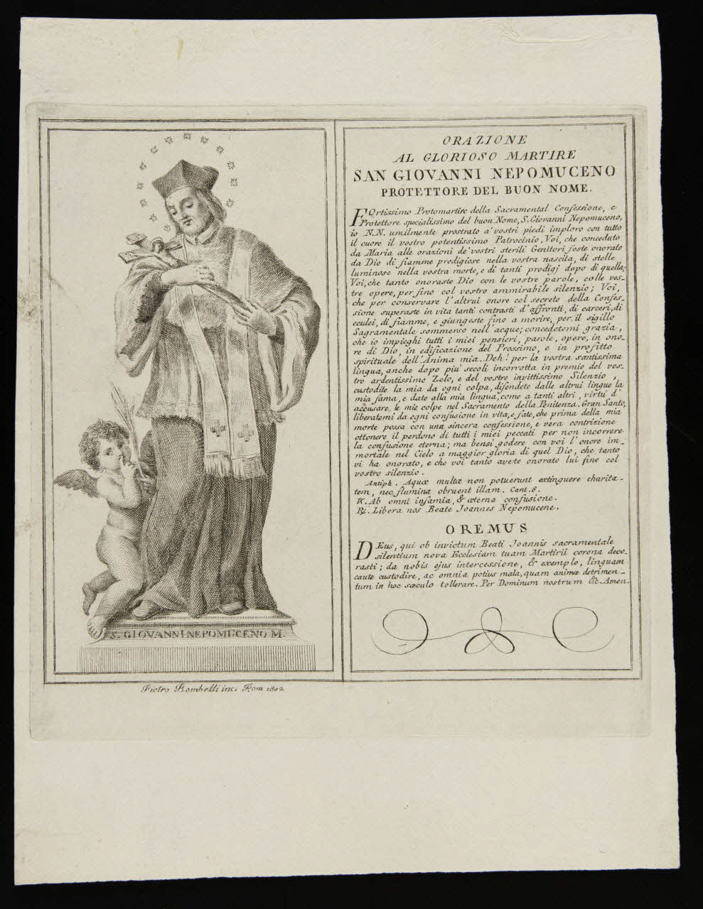 estampe SAN GIOVANNI NEPOMUCENO 1986.74.272.3 Photo