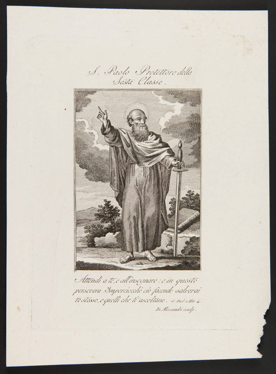 estampe S. Paolo Protettore della  Sesta Classe. 1986.74.317 Photo