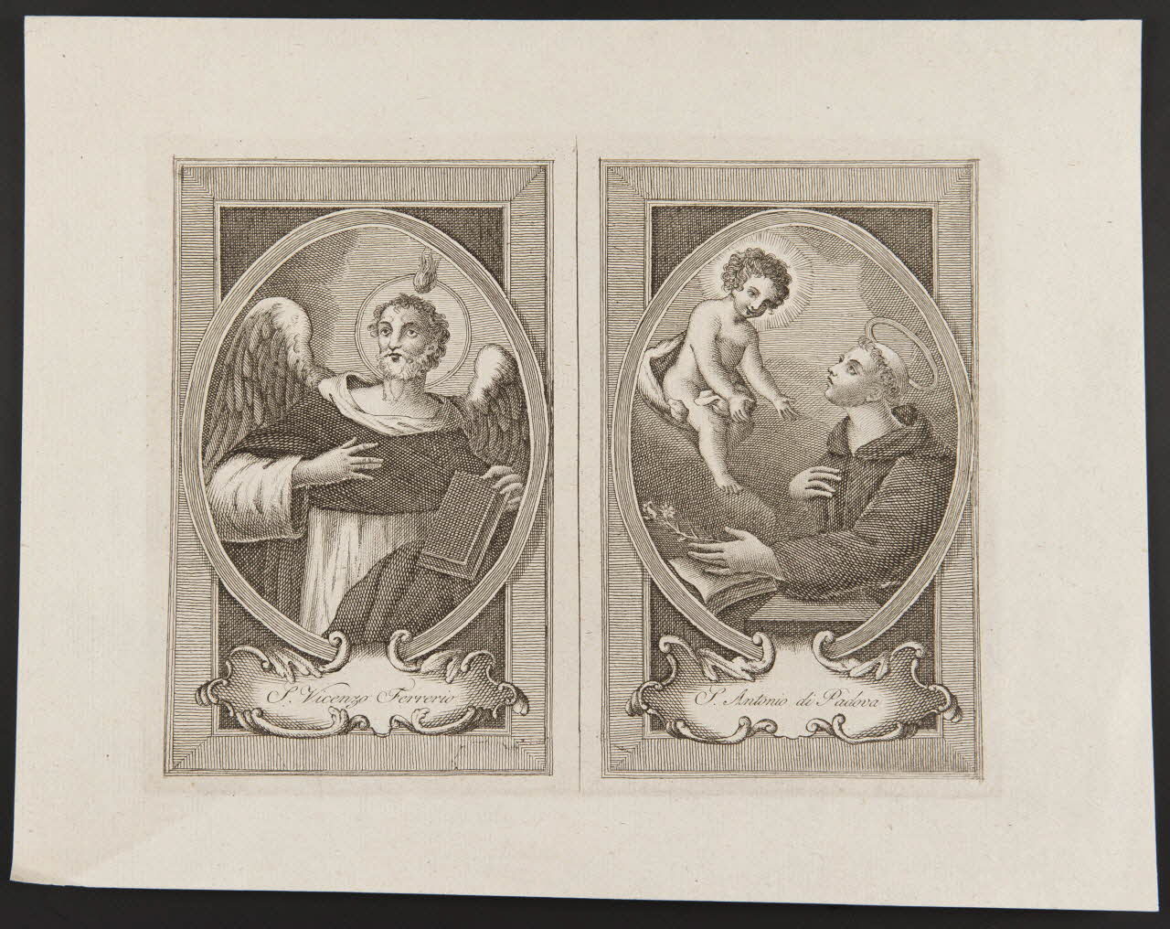 estampe S. Vicenzo Ferrerio  S. Antonio di Padoua 1986.74.358 Photo