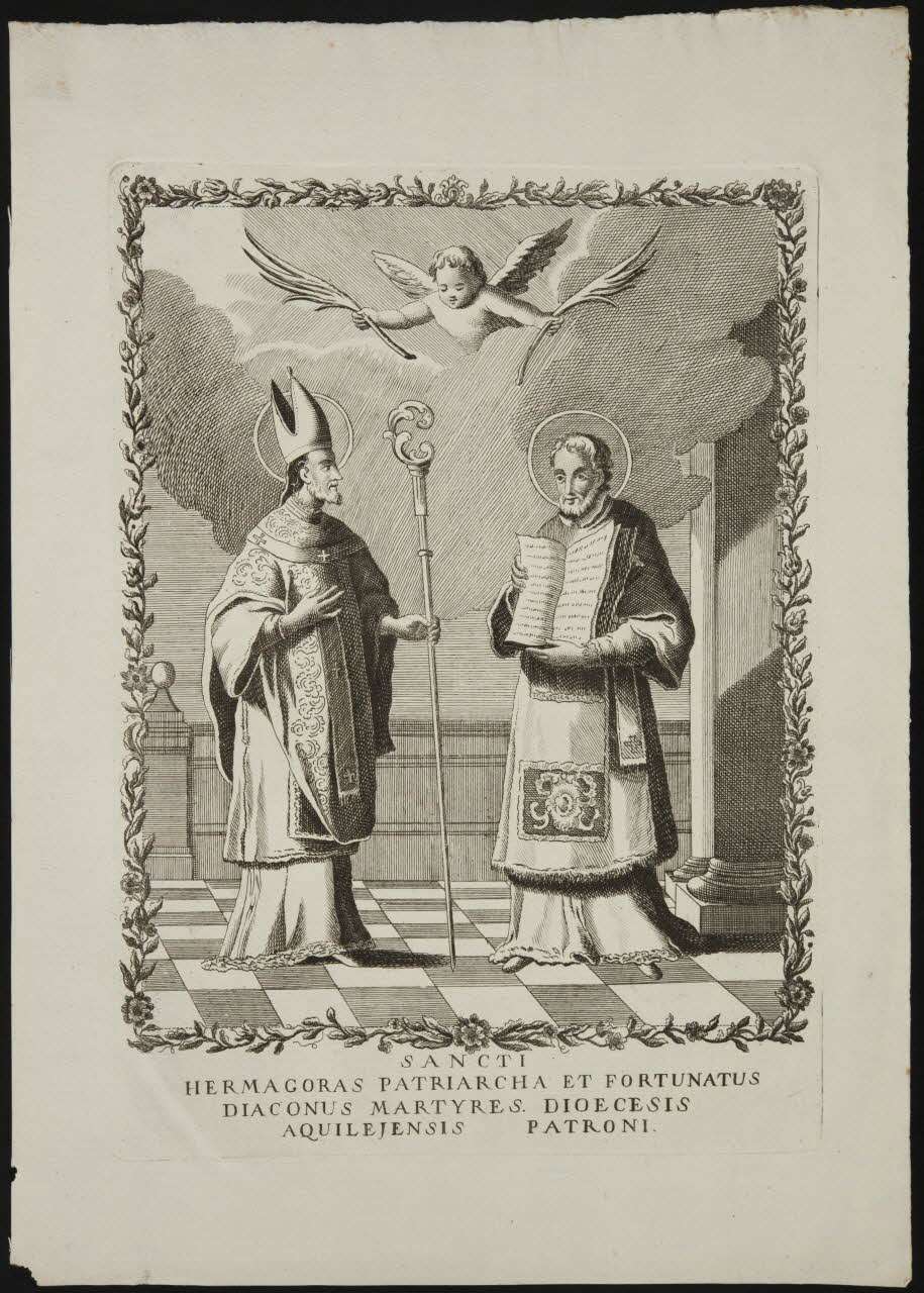 estampe SANCTI  HERMAGORAS PATRIARCHA ET FORTUNATUS  DIACONUS MARTYRES. DIOCESIS  AQUILEJENSIS PATRONI. 1986.74.360.1 Photo