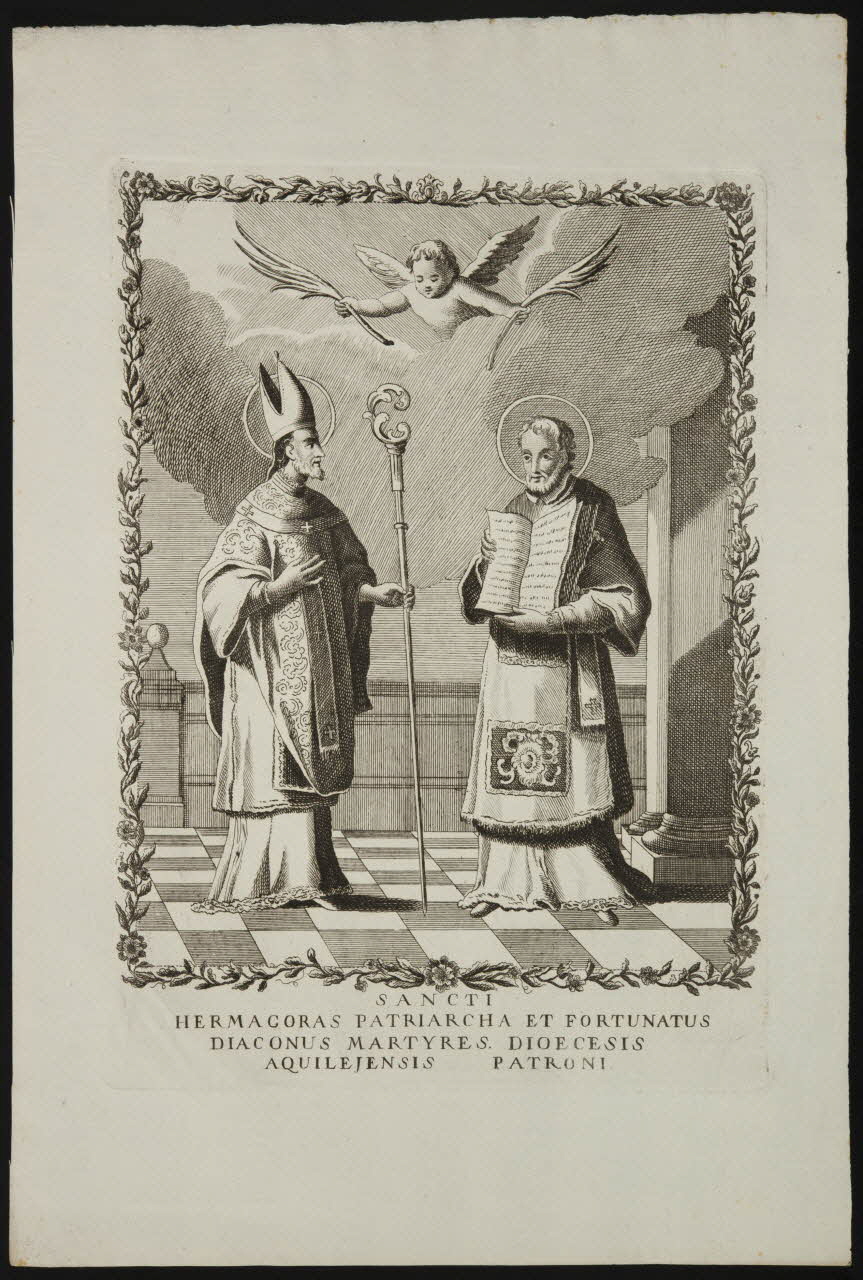 estampe SANCTI  HERMAGORAS PATRIARCHA ET FORTUNATUS  DIACONUS MARTYRES. DIOCESIS  AQUILEJENSIS PATRONI. 1986.74.360.2 Photo